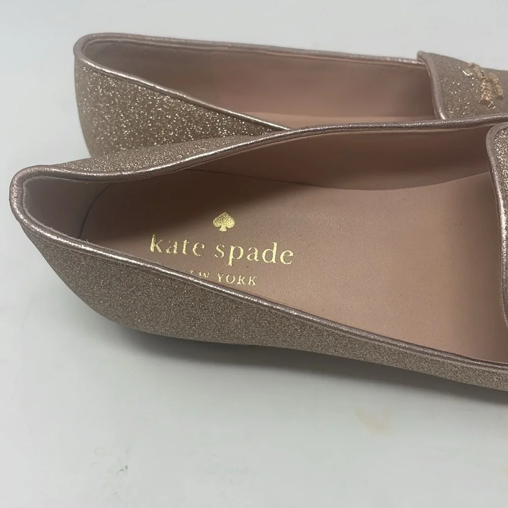 Kate Spade Gold Glitter Loafers Size 6
